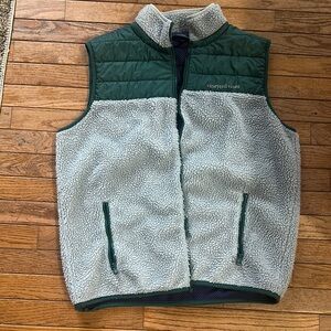 Vineyard Vines Green and Gray Sherpa Vest
